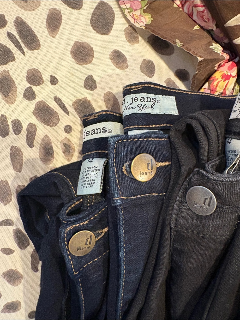 d. jeans Dark Indigo and Black Straight Leg Jeans Duo